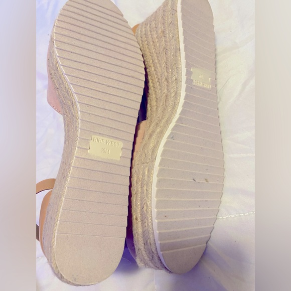 Nine West Womens Ariela Espadrille Buckle Wedge Sandals Blush Pnk Size 10 - Picture 6 of 7